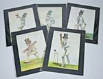 NORMAN ORR CLASSIC CRICKET CARICATURE PRINT SCOTTISH ARTIST - SET OF 5 SEALED