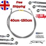 40cm-150cm Stainless Steel Braided Brake Clutch Oil Hose Line Pipe Motorcycle UK