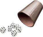 Leather Dice Cup And Dice  - Real Leather Dice Shaker 9 cm Height 7 cm Diameter