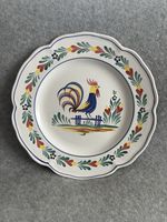 Vintage Pornic French Heritage Rooster Chicken Decorative Plate Hand Painted