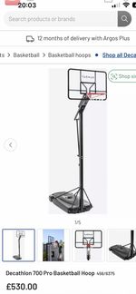 KIPSTA B700 PRO Basketball Hoop New with Box and Instructions Unused