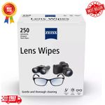 Zeiss Lens Cleaning Wipes - Box of 250 Individually Wrapped Glasses Phone Wipes