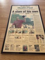 Tiger Woods 2001 Masters Champion Slam Augusta Chronicle Wooden Wall Plaque