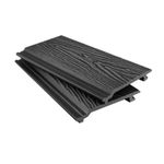 Black WPC Composite Shiplap Woodgrain 3D Embossed Cladding Board 3.6m