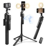 K&F CONCEPT 180cm 360° AI Face Tracking Selfie Stick Tripod w/2 LED Fill Lights