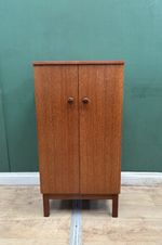 Mid Century Teak Record Vinyl Media Cabinet-Courier Delivery 