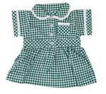FRILLY LILY GREEN CHECKED SUMMER SCHOOL UNIFORM DRESS FOR DOLLS  LOTS OF SIZES !