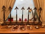Antique Table Lamps Brass & Copper Twin Lamp 24”  Jacques Adnet 7 x Available