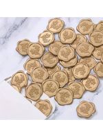 Gold Leaf Embossed Wax Seal Effect Wedding Envelope Stickers cards invitations