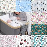 2x FITTED SHEET compatible with tutti bambini bedside crib cotton stars forest  
