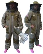 Round hat three layer ultra ventilated green beekeeping bee suit and gloves AGS