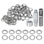 100pcs 20mm Grommet Tool Kit with Hole Punch, Grommet Setter Tools, Silver Tone