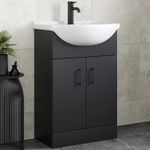 Freestanding Vanity Unit with Basin Bathroom Sink Furniture 560mm Avox Black