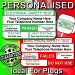 Pat Test Labels/Stickers PERSONALISED Ideal For Plugs - 520 Passed and 65 Failed