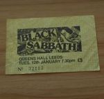Black Sabbath Ticket Stub ,Leeds U.K. 12/01/82