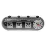 Perpetual Desk Calendar with Clock Manual Flip Standing Academic Desktop Calenda