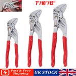 7-12" Adjustable Water Pump Pliers Soft Grip Waterpump Pipe Wrench Plier Steel