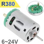 R380 DC Motor 6V-24V High Speed 24000RPM Micro Motor for DIY Toys Hair Dryer Fan