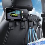 Adjustable Car Headrest Hook with Phone Holder - Multi-Functional Backseat Organ