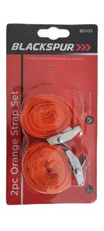 2 X Buckle Ratchet Tie Down Orange Straps Cargo Luggage Belt For Roof Racks 2m