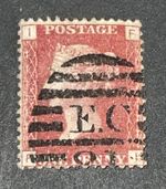 Sg43 1d Penny Red Stamp Plate 142 FI Corner Letters Good Used (Lot 2431)