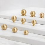 Solid Brass Cabinet knob Gold Mini Ball Knobs Kitchen Cupboard Door Knobs Pulls