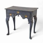 English Lowboy with drawers - later painted Mottled Black