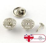 20 PIN BADGE BUTTERFLY BROOCH BACKS WITH PINS LAPEL CLASP SILVER PLATED TS75