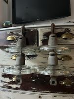 Vintage Industrial Design Pylon Suspension Light Lamp Glass Steel For Repurpose