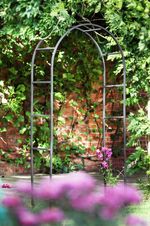 Tom Chambers Classic Metal Garden Arch - Traditional Black Sturdy Arch 