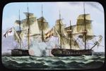 ROYAL NAVY SEA BATTLES 1796 CAPTURE OF THE MOHONESA Magic Lantern Slide C1890