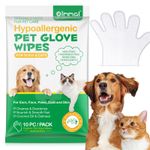 10 x CATS & DOGS PET GROOMING WET GLOVE Wipes Wash Cleaning Soothing Nourishing