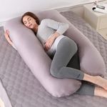 U Shaped Full Body Pregnancy Pillow with Washable Cover Support for Back Hip Leg