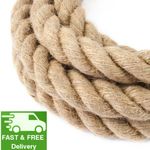 32 mm Thick Jute Rope Twisted Braided Garden Decking Decoration Craft 0.5m -50m