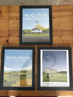 Set Of 3 Golf Prints