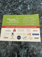 2 No. Mitchells & Butlers 20% Off Vouchers. Miller & Carter, Harvester, Toby Etc