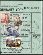 OFFICIAL PMG BULK POSTAGE RECEIPT WITH 40c; 50c; $4 NAVIGATORS DATED 1971 CV$400