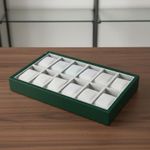 3 Pieces Olive Watch Organizer Tray Scuff Resistant Jewelry Storage Holder