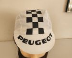 Classic Peugeot Cycling Team Cap Retro Vintage Bicycle Hat White Black. New