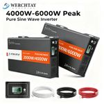 3000W - 6000W Peak Pure Sine Wave Power Inverter 12V to 240V Converter Remote UK