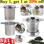 Mesh Tea Infuser Strainer Loose Leaf Metal Cup Filter Stainless Steel + Lid Kit