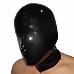 Black Latex Mask Rubber Hood Full Head 100% Natural Latex Unisex One Size