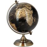 World Globe Rotating Stand Home Office Large Gift Ornament Elegant Black Gold