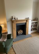 Handmade Rustic Solid Bespoke Fire Surround with Detailing in Rugger Brown