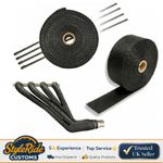 5M BLACK TITANIUM EXHAUST HEAT WRAP TAPE MANIFOLD INSULATION WITH 5 TIES