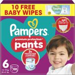 Pampers Premium Protection Nappy Pants Size 6, 132 Nappies, 13kg-19kg, Monthly P