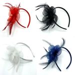Ladies Flower Feather Aliceband Fascinator Ladies Day Weddings Races Royal Ascot