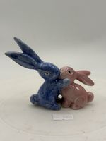 Lovely Blue And Pink Loving Bunnies (possibly Bourne Denby?) Rabbits