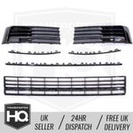 T6 3-Piece Front Grill Gloss Black with Gloss Black Trims - No PS + No Radar