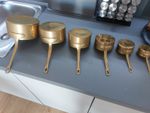 Set of 6 Victorian Graduated Brass Pans